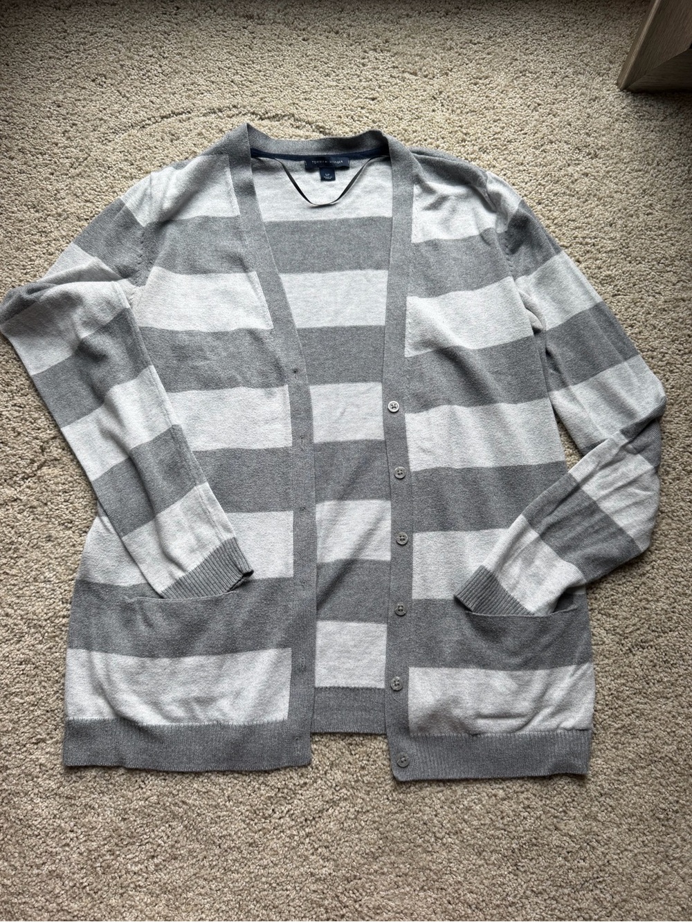 Tommy Hilfiger cardigan small grey stripes